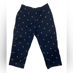Sag Harbor cotton Capris Embroidery Navy Summer Spring